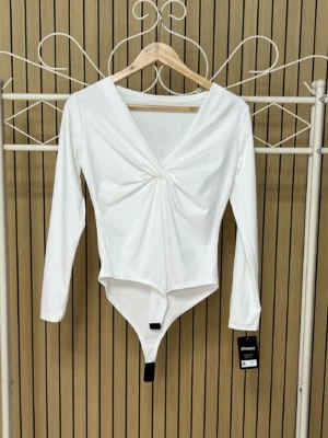 Body lycra con escote nudo blanco