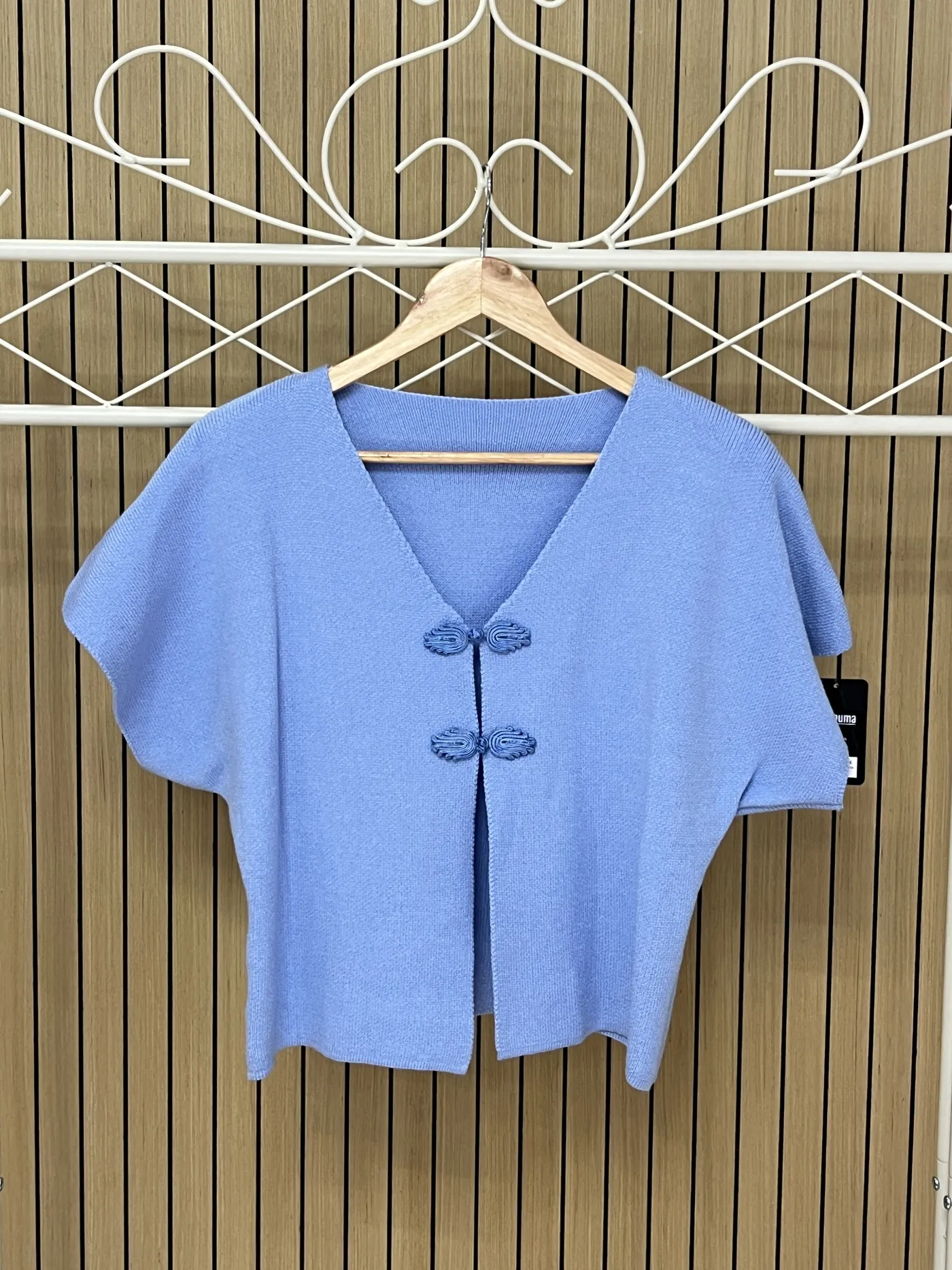 Chaqueta punto botón japonés azul