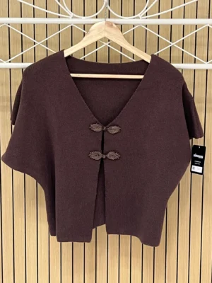 Chaqueta punto botón japonés chocolate