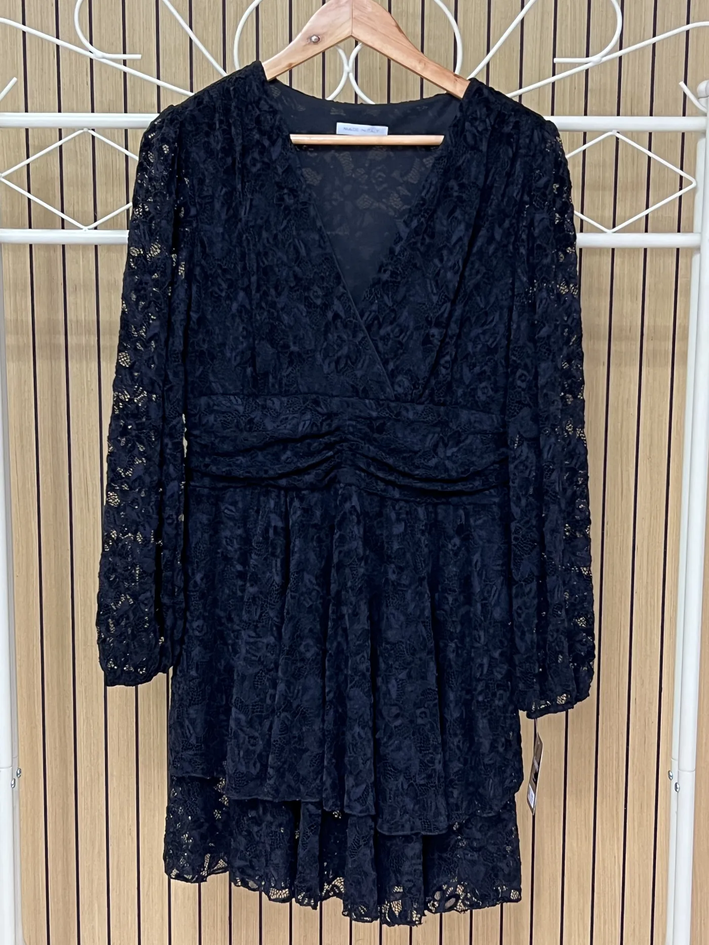 Vestido encaje terciopelo negro