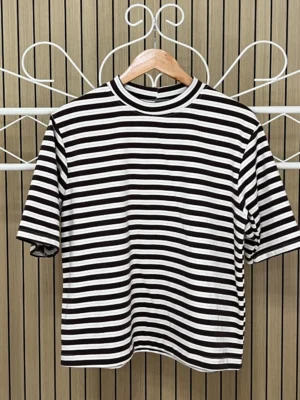 Camiseta 3/4 rayas chocolate