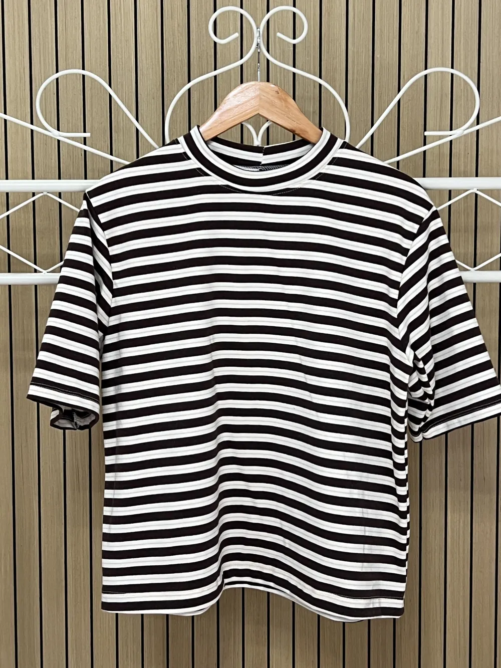 Camiseta 3/4 rayas chocolate