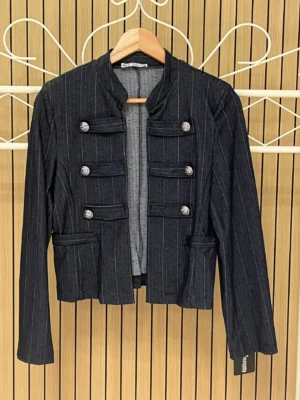 Chaqueta raya diplomática botones azul marino