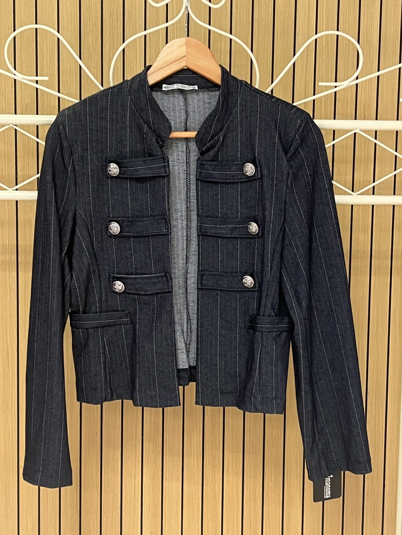 Chaqueta raya diplomática botones azul marino