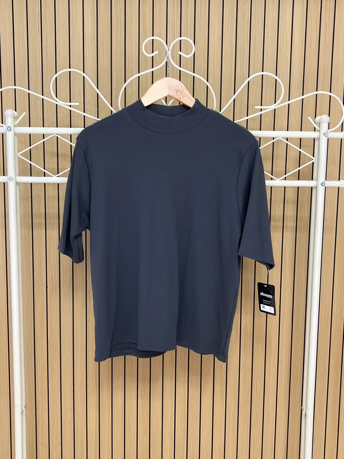 Camiseta algodón básica 3/4 gris
