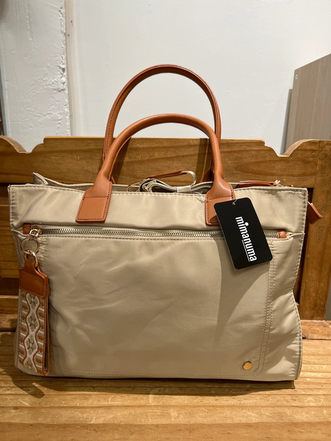 Bolso universitario beige