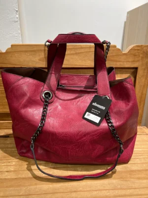 Bolso doble polipiel burdeos