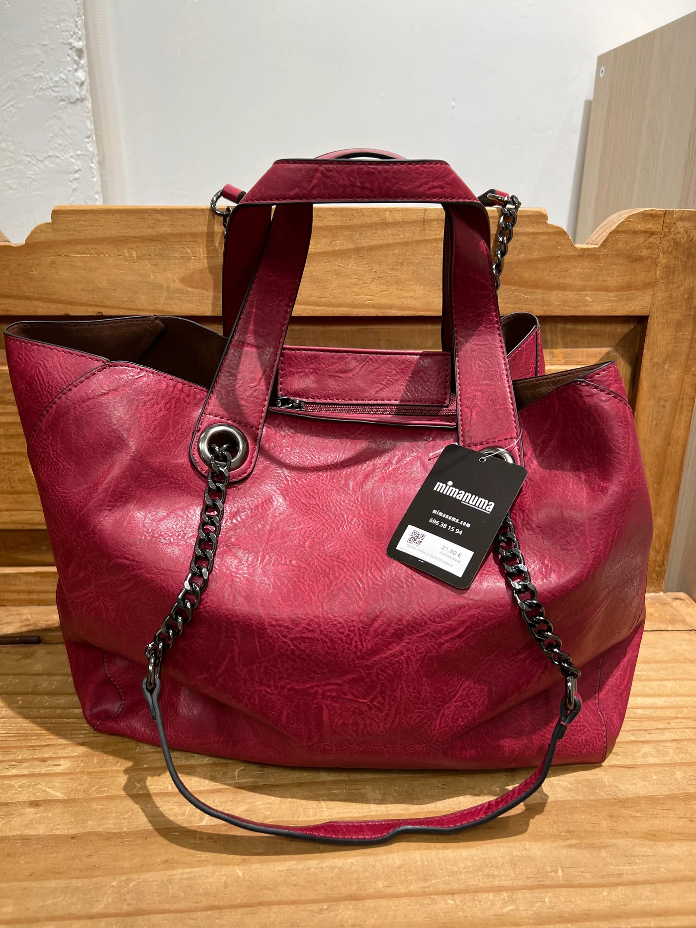 Bolso doble polipiel burdeos