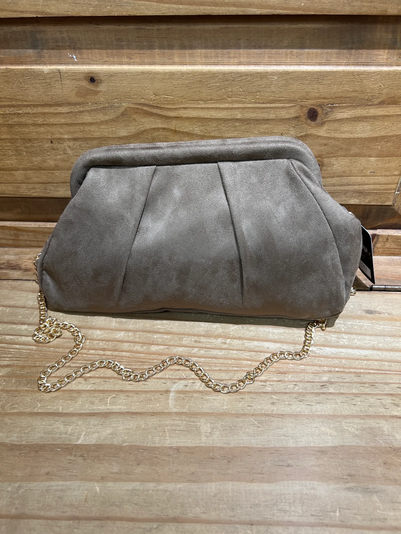 Bolso concha antelina taupe