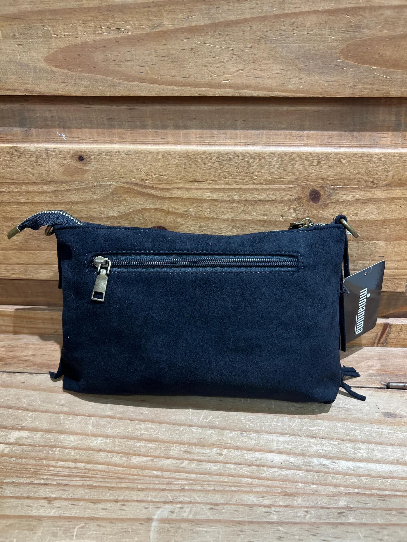 Bandolera antelina con flecos negro - Imagen 2