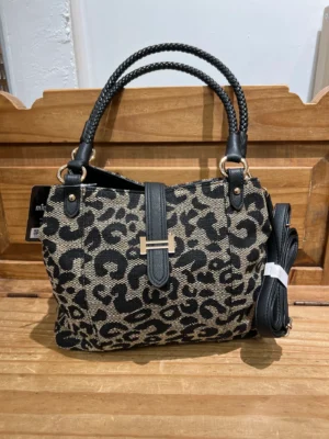 Bolso polipiel animal print doble asa