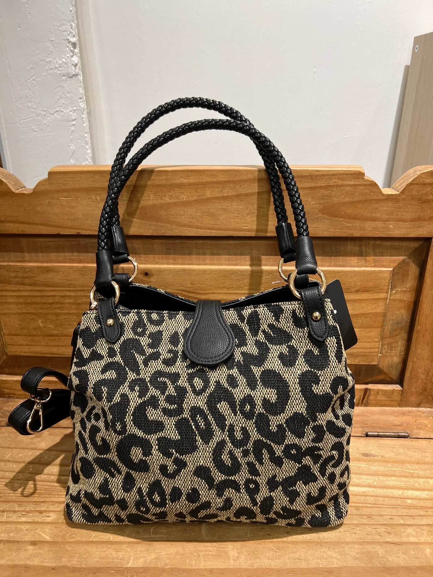 Bolso polipiel animal print doble asa - Imagen 2