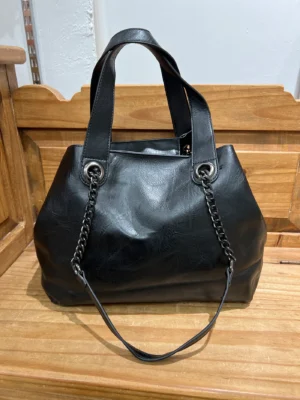 Bolso doble polipiel negro