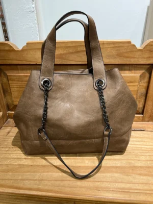 Bolso doble polipiel marrón