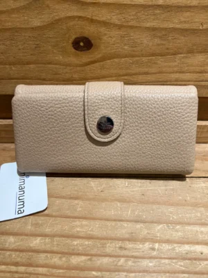 Monedero beige flexible cierre doble