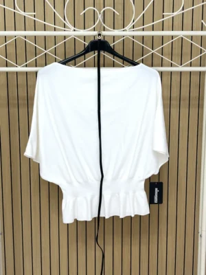 Jersey punto manga 3/4 murciélago con cinturón blanco