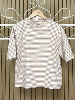Camiseta 3/4 rayas beige