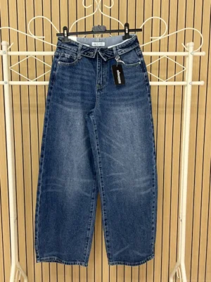 Pantalón vaquero globo cintura doblada